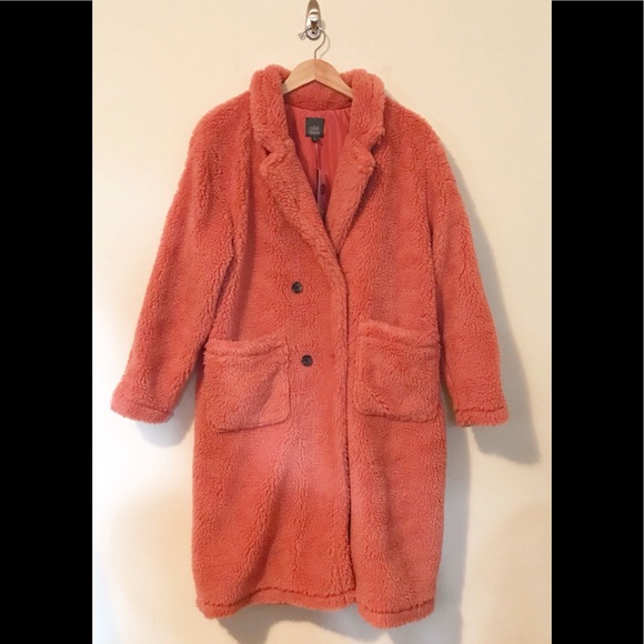 wild fable Jackets & Blazers - Wild Fable Sherpa Fleece Teddy Coat Coral NEW NWT